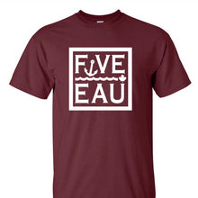 Load image into Gallery viewer, maroon  block logo t-shirt.  Lifestyle apparel brand for water lovers, wake surf, water ski, fishing and boating enthusiasts based out of Erieau on Lake Erie Ontario.