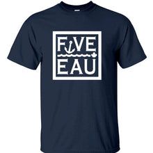 Load image into Gallery viewer, navy block logo t-shirt.  Lifestyle apparel brand for water lovers, wake surf, water ski, fishing and boating enthusiasts based out of Erieau on Lake Erie Ontario.