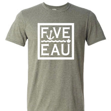 Load image into Gallery viewer, moss green  block logo t-shirt.  Lifestyle apparel brand for water lovers, wake surf, water ski, fishing and boating enthusiasts based out of Erieau on Lake Erie Ontario.