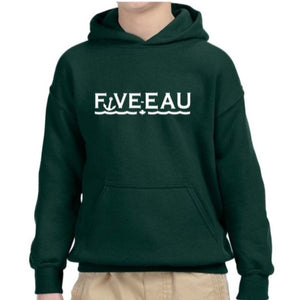 Five-Eau Youth Wave Sweater in Forest Green