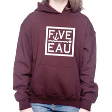 Load image into Gallery viewer, Five-Eau Youth Block Sweater in Maroon