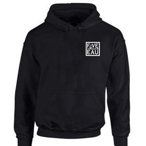 black small block logo hoodie sweatshirt.  Lifestyle apparel brand for water lovers, wake surf, water ski, fishing and boating enthusiasts based out of Erieau on Lake Erie Ontario.